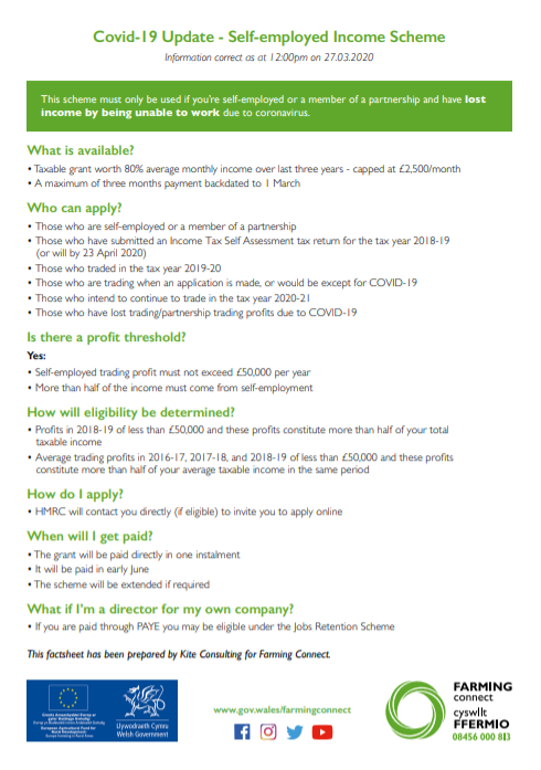 Covid-19 Update - Self-employed Income Scheme - 09/04/2020 | Farming ...